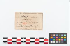 Etikett zu Bronzedrahtarmreif (NHMW-PRAE-026127)